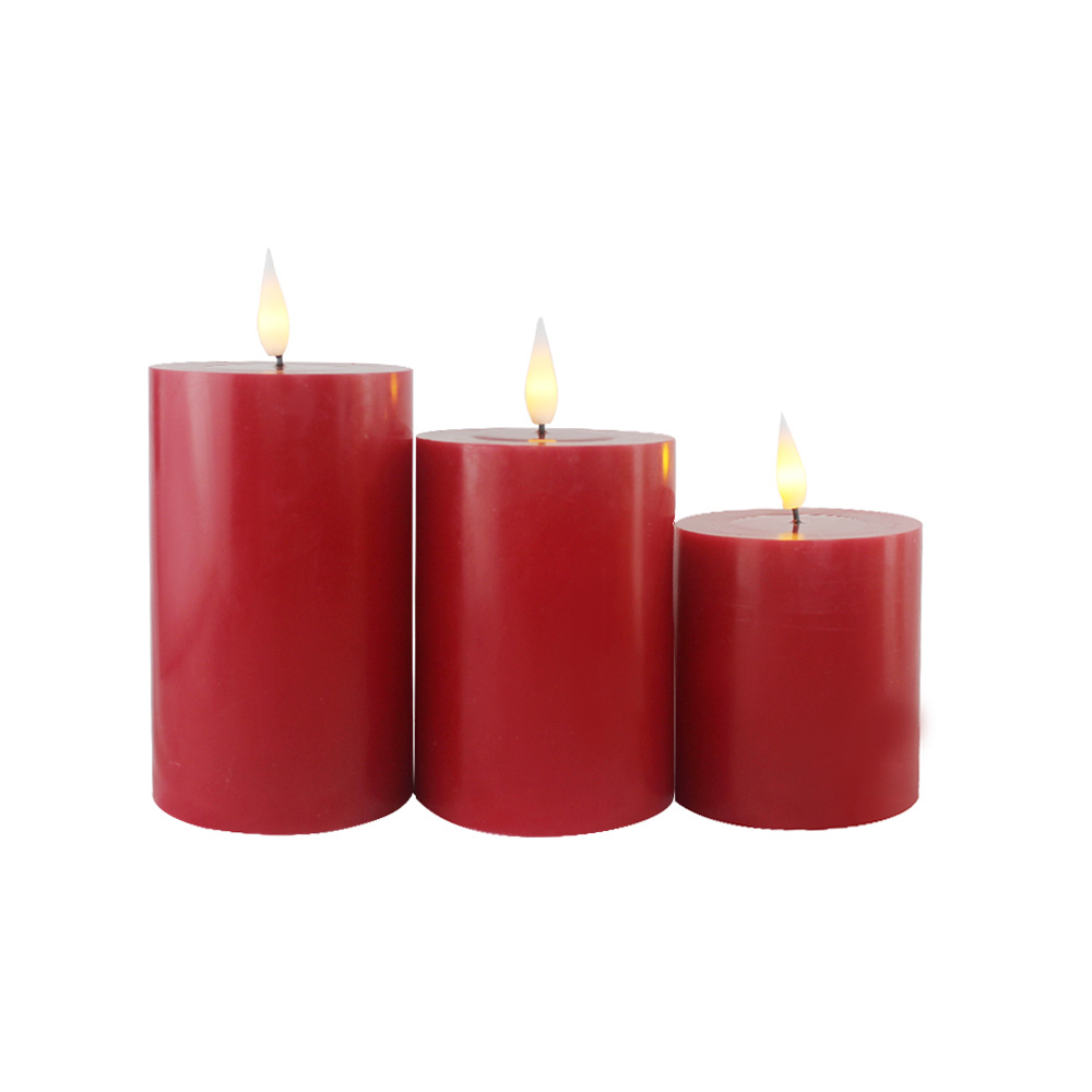 Candela senza fiamma in viciolone 3d bianco avorio