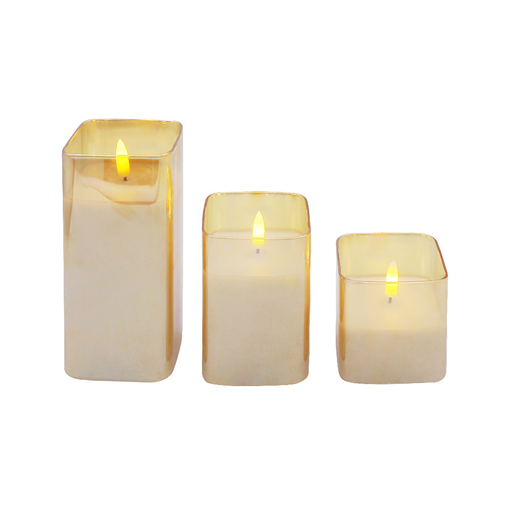 Lampada per candele per pilastro a led del tubo 3D in vetro