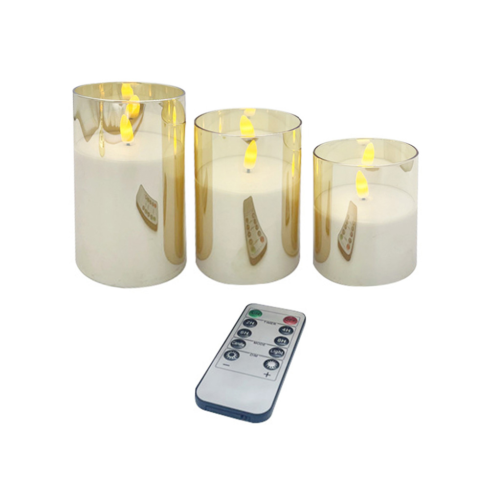 Golden Glass Fromcionamento a LED Flamless LED Candela