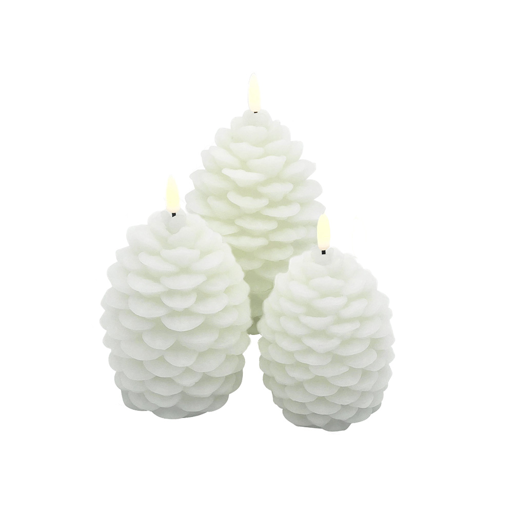 Candele 3D LED elettroniche a cono di pino