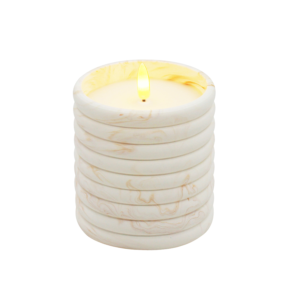 Candela a LED a base di cemento trama